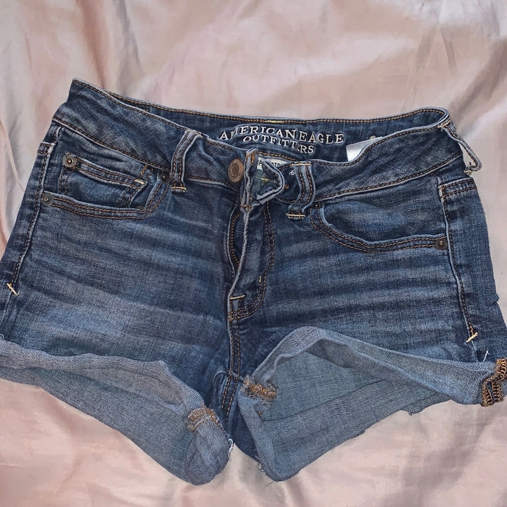 AEO super stretch jean shorts